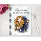 Személyre szabható - Vörös hajú Csini Oroszlán lány mintás A6-os füzet