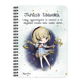   Személyre szabható - Szőke hajú Csini Mérleg lány mintás füzet