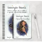 Személyre szabható - Barna hajú Csini Nyilas lány mintás A6-os füzet