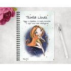 Személyre szabható - Vörös hajú Csini Nyilas lány mintás A6-os füzet