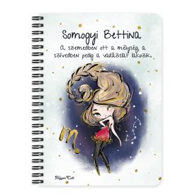   Személyre szabható - Szőke hajú Csini Skorpió lány mintás A6-os füzet
