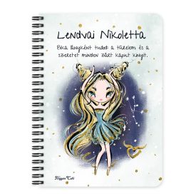   Személyre szabható - Szőke hajú Csini Bika lány mintás A6-os füzet