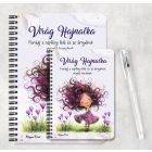 Személyre szabható - Bájos krókusz virágos tündér mintás A6-os füzet