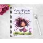 Személyre szabható - Bájos krókusz virágos tündér mintás A6-os füzet