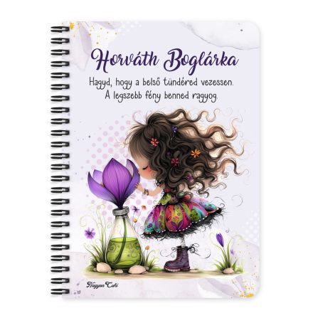 Személyre szabható - Kedves krókusz virágos tündér mintás füzet