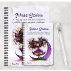 Személyre szabható - Bájos lila virágos tündér és a hold mintás A6-os füzet