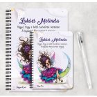 Személyre szabható - Szépséges lila virágos tündér és a hold mintás A6-os füzet