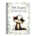 Személyre szabható - Az erdő bölcs remetéje, a cuki borz mintás A6-os füzet