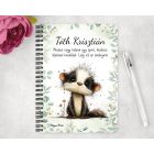 Személyre szabható - Az erdő bölcs remetéje, a cuki borz mintás A6-os füzet