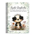 Személyre szabható - Az éjszakák vándora, édes kis borz mintás A6-os füzet