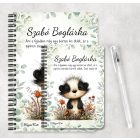 Személyre szabható - Az éjszakák vándora, édes kis borz mintás A6-os füzet