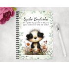 Személyre szabható - Az éjszakák vándora, édes kis borz mintás A6-os füzet