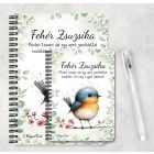 Személyre szabható - Aranyos kék cinege, a fürge akrobata mintás A6-os füzet