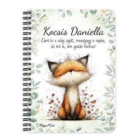   Személyre szabható - Az erdő kis ravaszdija, a vörös róka mintás A6-os füzet