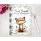 Személyre szabható - Az erdő kis ravaszdija, a vörös róka mintás A6-os füzet