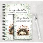 Személyre szabható - A kert kis álmodozója, cuki süni mintás A6-os füzet