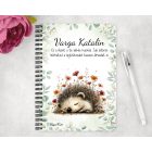 Személyre szabható - A kert kis álmodozója, cuki süni mintás A6-os füzet