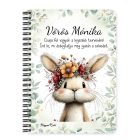 Személyre szabható - Tavasz hírnöke, a mezei nyuszi mintás A6-os füzet