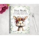 Személyre szabható - Tavasz hírnöke, a mezei nyuszi mintás A6-os füzet