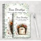 Személyre szabható - A rét mosolygós cukisága, a süni mintás A6-os füzet