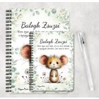Személyre szabható - Az erdő cuki aprósága, a mogyorós pele mintás A6-os füzet