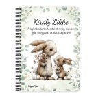 Személyre szabható - Anya és a kicsi nyuszikája mintás A6-os füzet