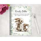 Személyre szabható - Anya és a kicsi nyuszikája mintás A6-os füzet