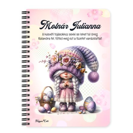 Személyre szabható - Húsvéti manólány mintás füzet