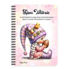   Személyre szabható - Húsvéti manólány csokival mintás füzet