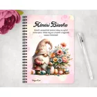 Személyre szabható - Tojás festő Húsvéti manó mintás A6-os füzet
