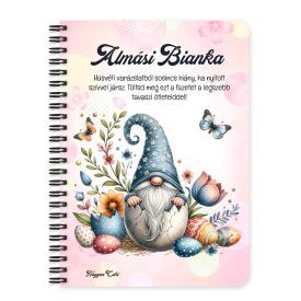   Személyre szabható - Pillangós Húsvéti manó mintás füzet