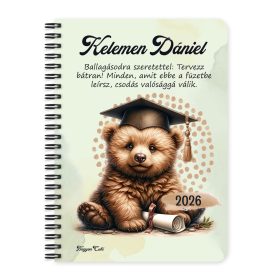 Személyre szabható - 2026 Ballagás - Maci mintás füzet