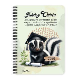 Személyre szabható - 2026 Ballagás - Borz mintás füzet
