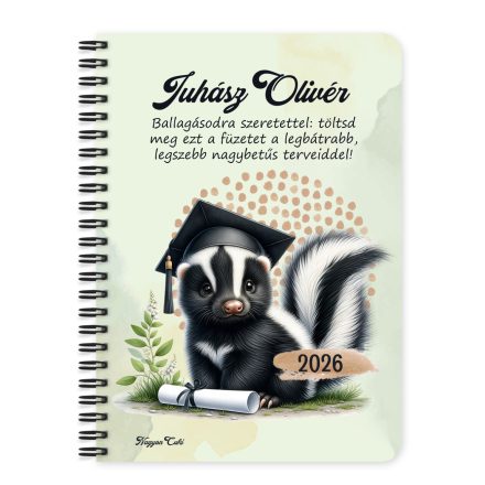 Személyre szabható - 2026 Ballagás - Borz mintás füzet