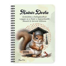   Személyre szabható - 2026 Ballagás - Mókus mintás füzet
