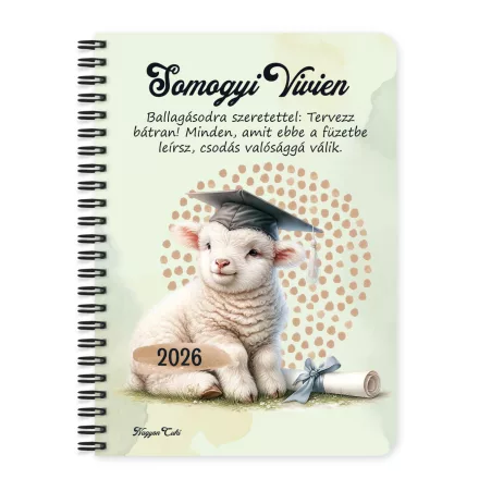 Személyre szabható - 2026 Ballagás - Bárány mintás füzet