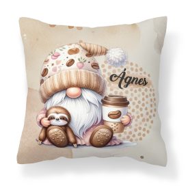   Névvel kérhető - Kávés manó cuki lajhárral mintás párna