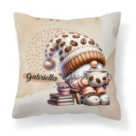   Névvel kérhető - Cuki kávés manó könyvvel mintás párna