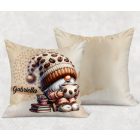 Névvel kérhető - Cuki kávés manó könyvvel mintás párna