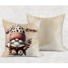 Névvel kérhető - Könyvmoly kávés manó mintás párna