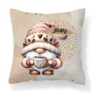 Névvel kérhető kávés manó - Előbb a kávét mintás párna