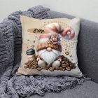 Névvel kérhető - Kávés manó kávébabbal mintás párna