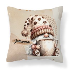   Névvel kérhető - Nagy bögrés kávés manó mintás párna