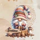 Névvel kérhető - Kávés manó csüccs mintás párna