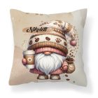 Névvel kérhető - Kávés manó cókmókos mintás párna