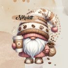 Névvel kérhető - Kávés manó cókmókos mintás párna