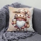 Névvel kérhető - Kávés manó cókmókos mintás párna