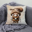 Névvel kérhető - Cappucino kávés manó lány mintás párna