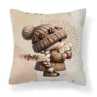 Névvel kérhető - Tündéri kávés manó lány mintás párna