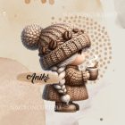 Névvel kérhető - Tündéri kávés manó lány mintás párna